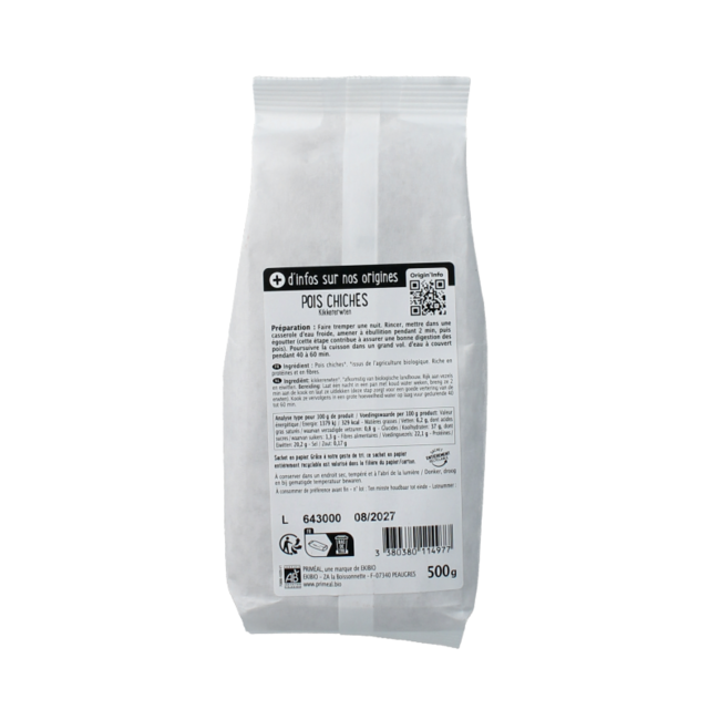 Kikkererwten bio 500.00 Gram