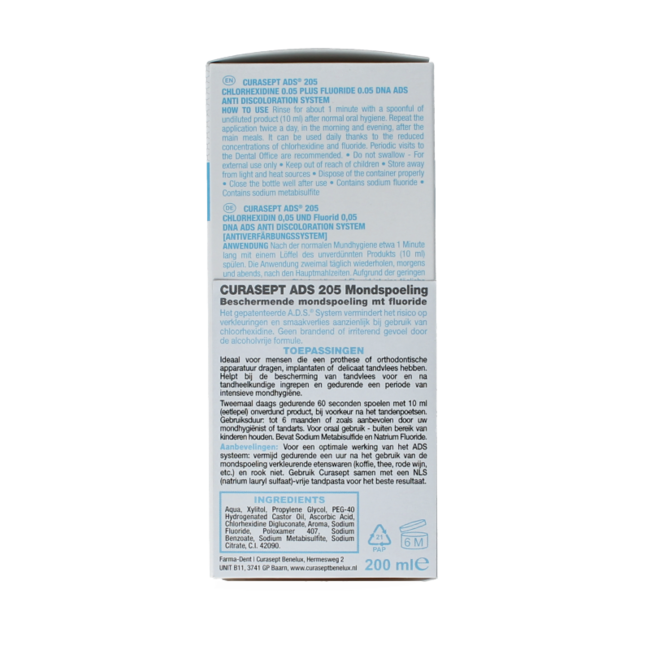 ADS DNA 205 CHX 0,05% mondspoelmiddel 200.00 Milliliter