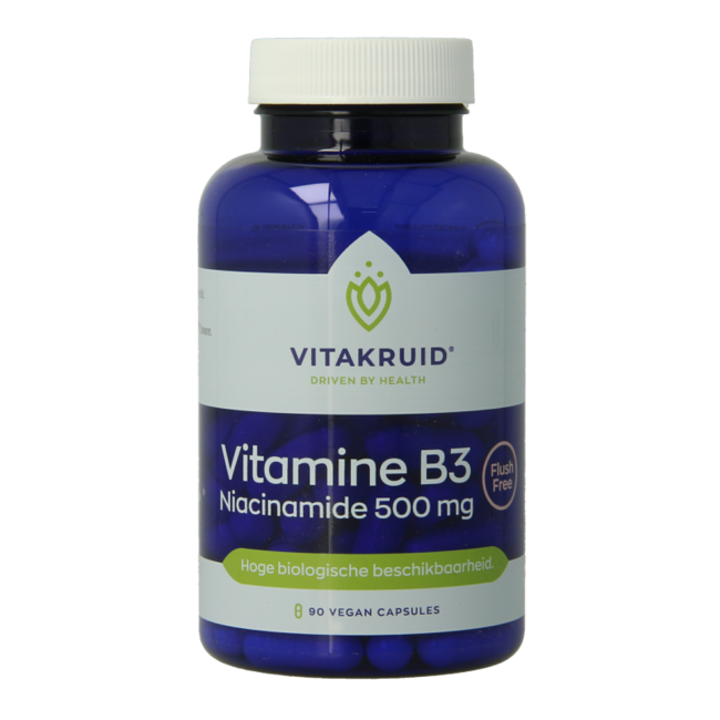 Vitamin B3 Niacinamid 500 mg Flush-frei 90 vegetarische Kapseln