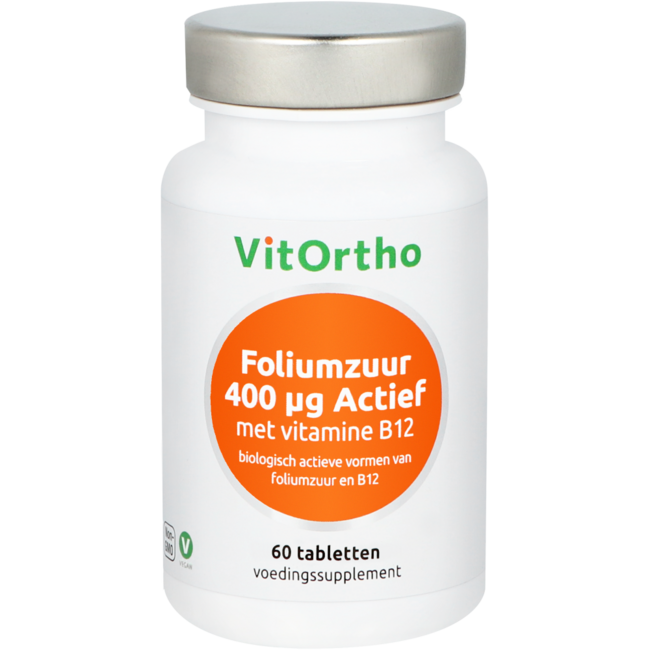 Foliumzuur 400 mcg met vitamine B12 60 Tabletten