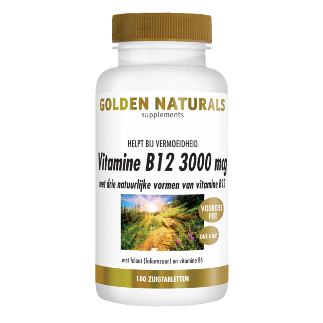 Golden Naturals Vitamina B12 3000 mcg 180 Comprimidos para chupar