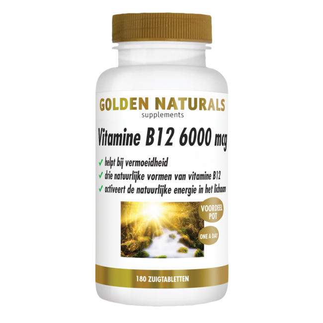 Golden Naturals Vitamina B12 6000mcg 180 Compresse Sublinguali