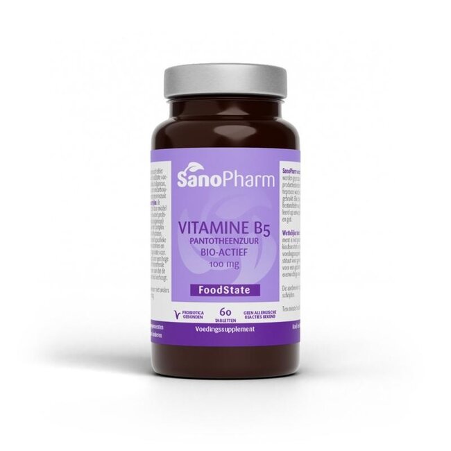SanoPharm Vitamina B5 ácido pantoténico 100 mg 60 comprimidos