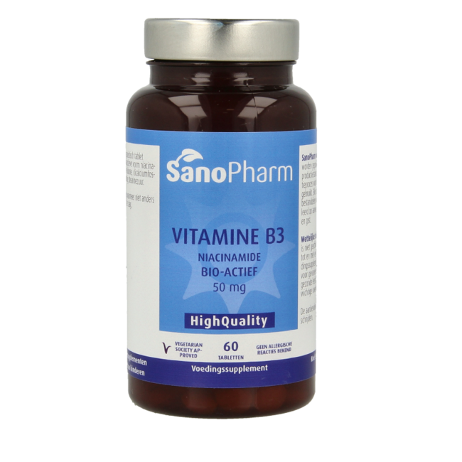 SanoPharm Vitamina B3 niacinamida 50 mg 60 comprimidos