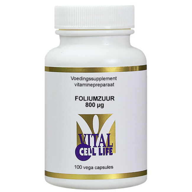 Vital Cell Life Folsäure 800 mcg B9 100 Vegetarische Kapseln