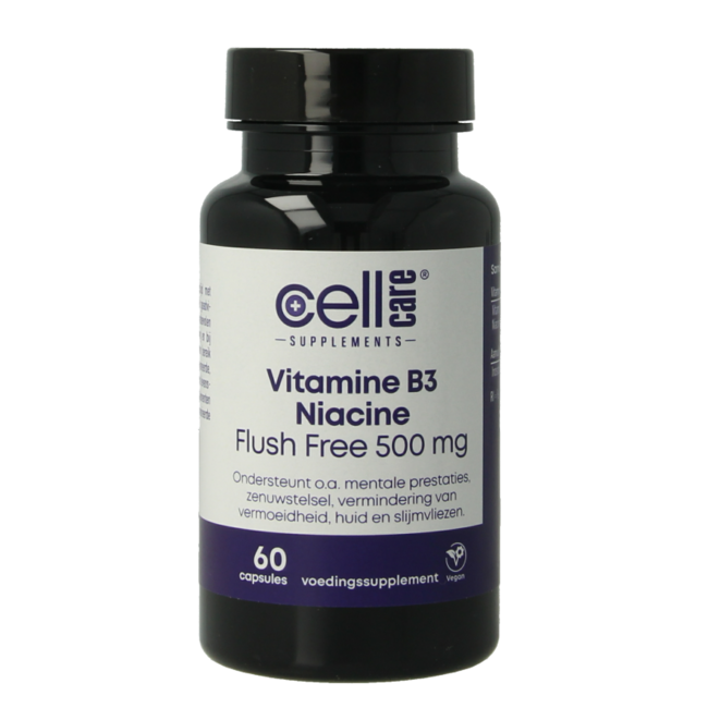 Vitamina B3 niacina flush free 500 mg 60 cápsulas vegetales