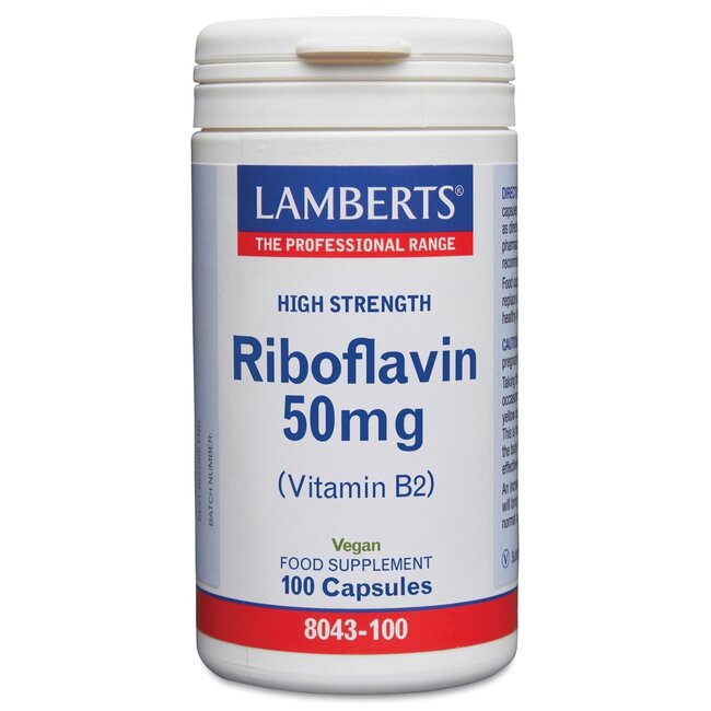 Lamberts Vitamin B2 50 mg (Riboflavin) 100 vegetarische Kapseln