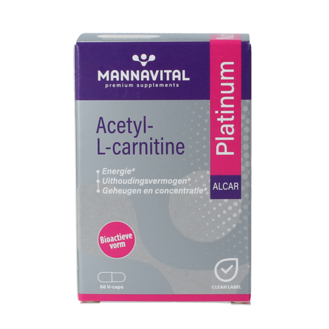 Mannavital Acetyl-L-Carnitine platinum 60 cápsulas vegetales