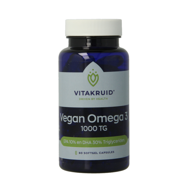 Vegan omega 3 1000 triglyceriden 300 DHA 100 EPA 60 Softgels