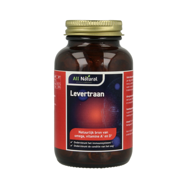 All Natural Cod Liver Oil Vitamin A & D 100 Capsules