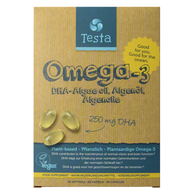 Testa Omega 3 algenolie 250mg DHA vegan NL/DE/EN 60 Vegetarische capsules
