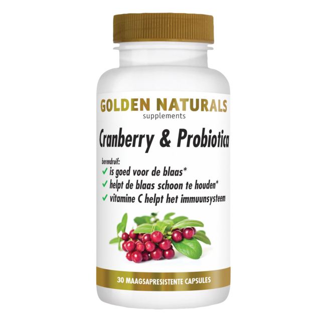 Golden Naturals Żurawina i probiotyki 30 Kapsułek wegetariańskich