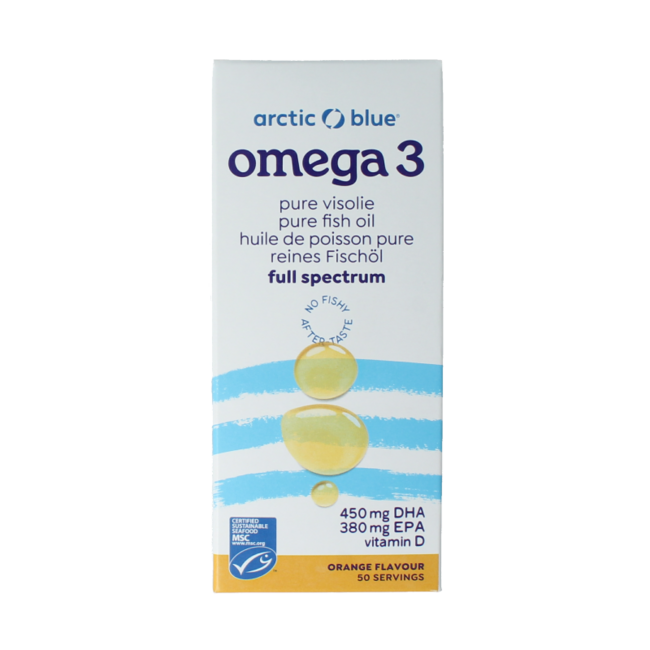 Czysty olej rybi Omega 3 z witaminą D 250 mililitrów