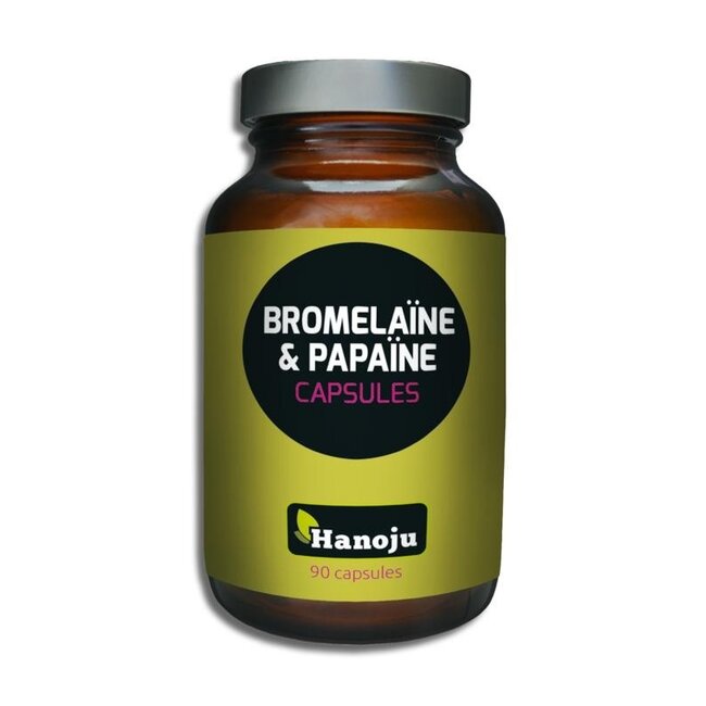 Kapsułki Hanoju Bromelaina i Papaina, 90 kapsułek wegetariańskich