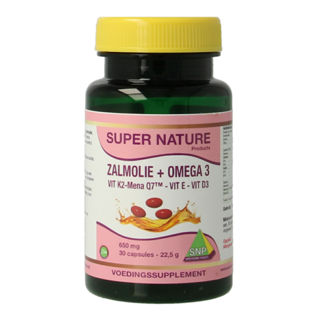 SNP Huile de saumon & vit. K2 mena Q7 & vit. D3 & vit. E 30 Capsules