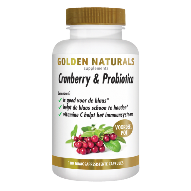 Golden Naturals Żurawina i probiotyki 180 Kapsułek wegetariańskich