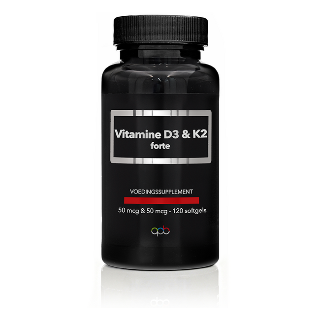 APB Holland Vitamina D3 50 mcg y K2 50 mcg forte 120 cápsulas blandas