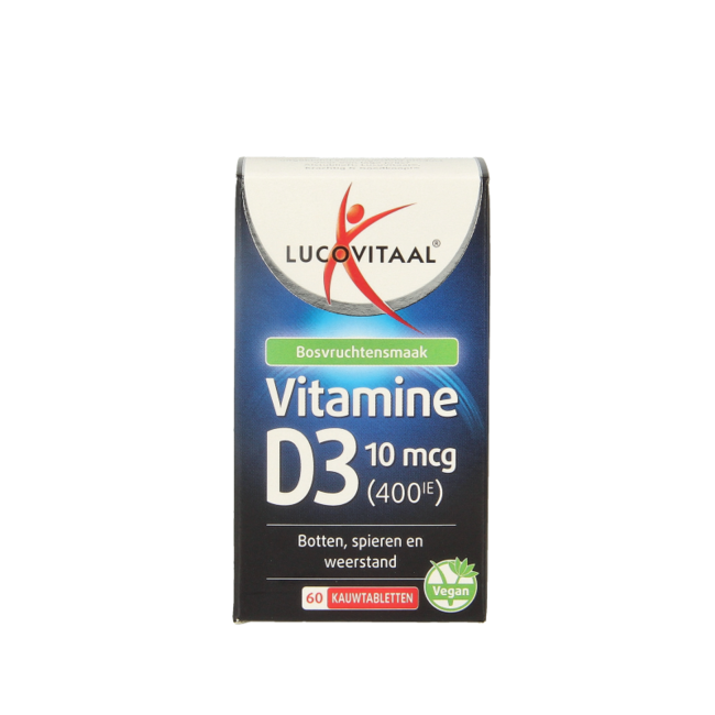Vitamina D3 10 mcg (400 UI) vegana 60 comprimidos masticables