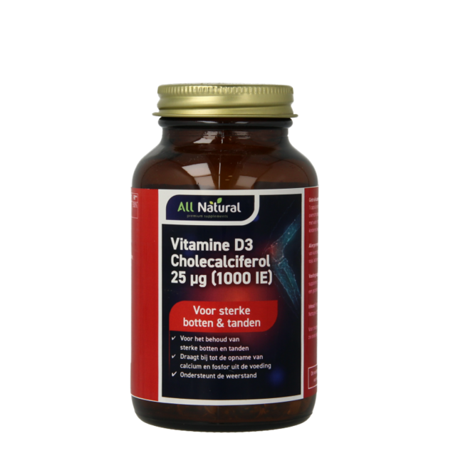 Natürliches Vitamin D3 25mcg 300 Kapseln