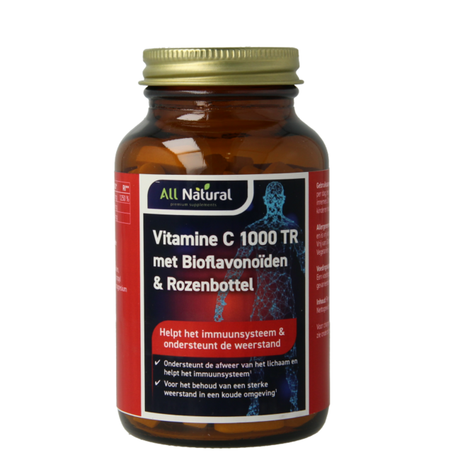 All Natural Vitamin C 1000 with Bioflavonoids & Rosehip 100 Tablets