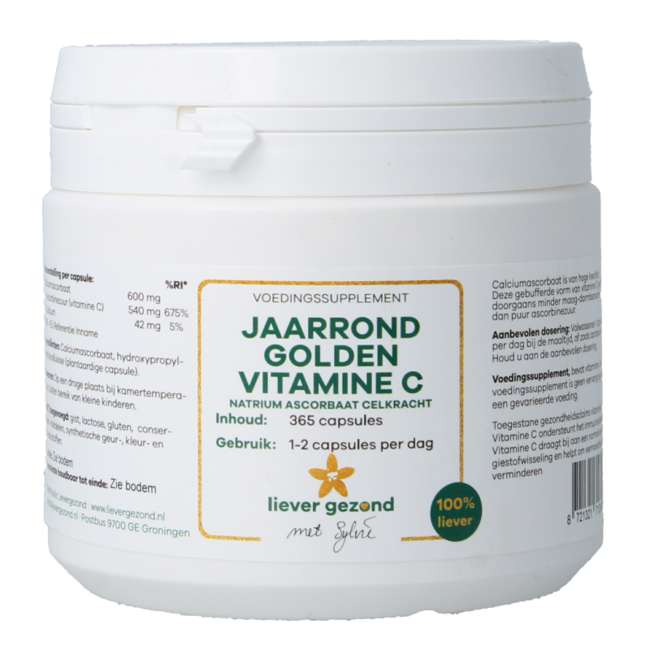 Liever Gezond Vitamine C jaarrond 365 Capsules