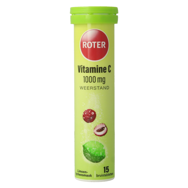 Roter Brausetablette Vitamin C Limette Litschi 15 Brausetabletten