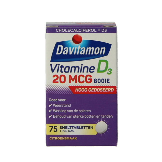 Davitamon Vitamin D3 Forte Melt-in-the-Mouth 75 Tablets