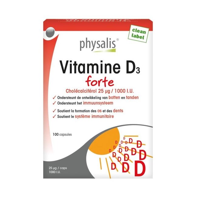 Physalis Vitamine D3 forte 100 capsules