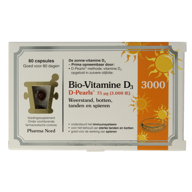 Bio-Vitamine D3 3000 UI D-Pearls 80 capsules