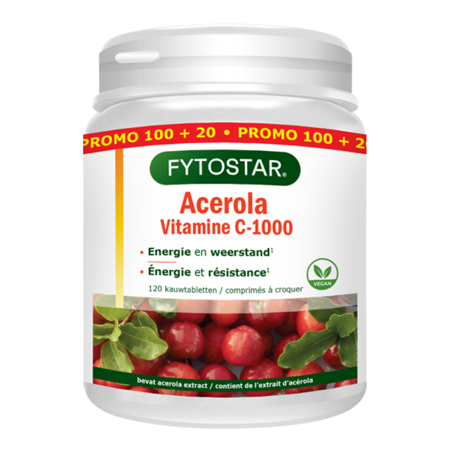 Acerola vitamina C 1000 120 comprimidos para chupar