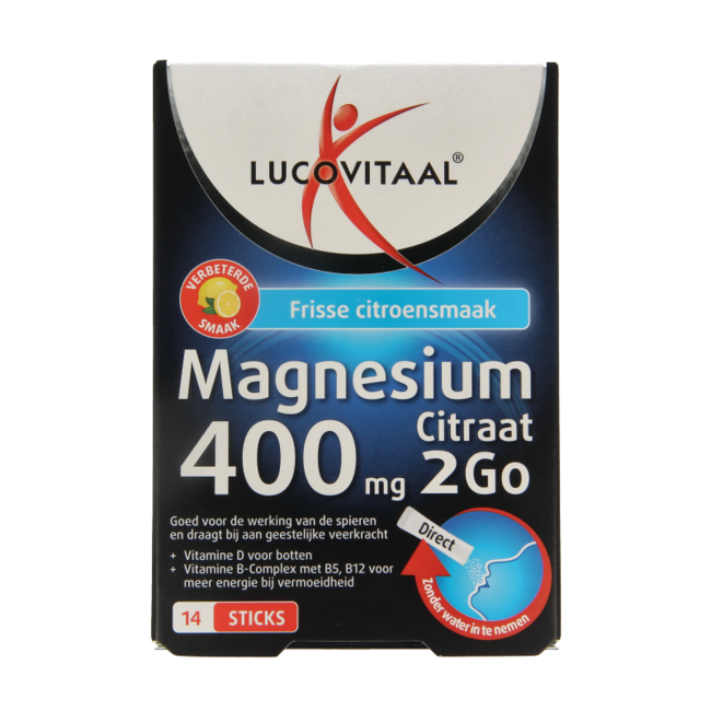 Lucovitaal Magnesio citrato 400mg sticks 2go 14 Unidades