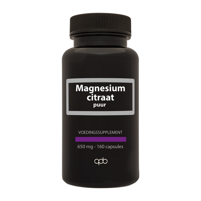 Citrate de magnésium pur 650 mg 160 gélules végétariennes