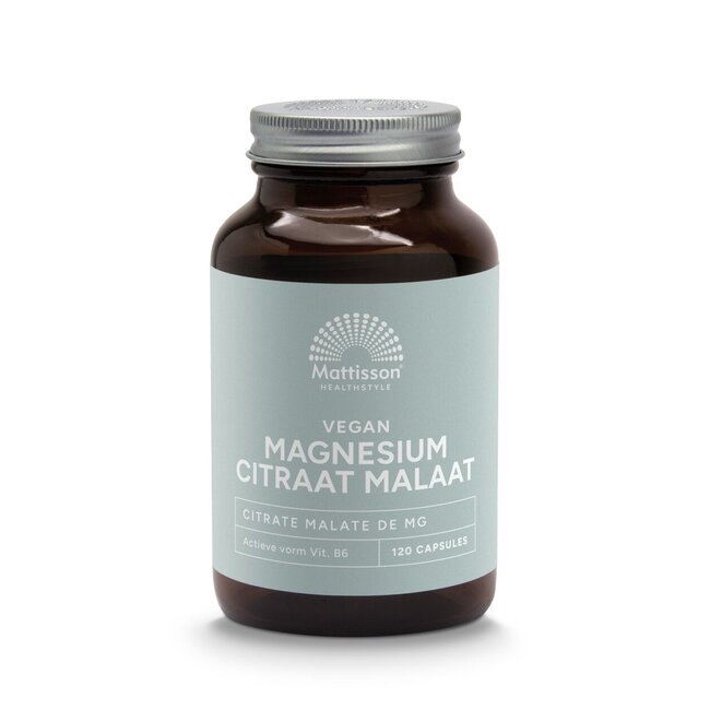 Magnesium citrate malate with active vitamin B6 120 Vegetarian capsules