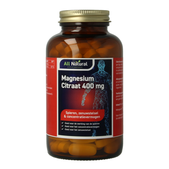 All Natural Magnesium Citrate 400mg 120 Tablets