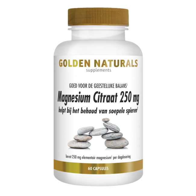 Golden Naturals Citrato de magnesio 250 mg 60 cápsulas vegetales