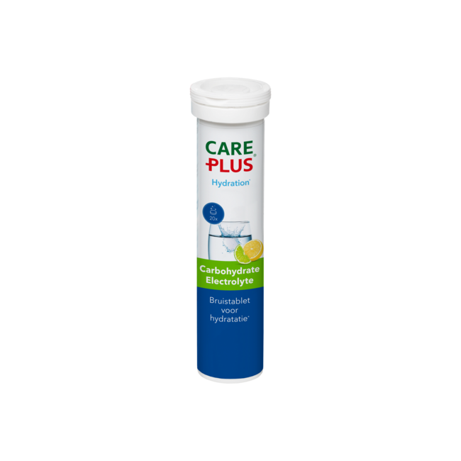 Care Plus Carbohidratos y Electrolitos Limón-Lima 20 Comprimidos Efervescentes