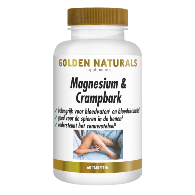 Golden Naturals Magnesium & crampbark 60 Tabletten
