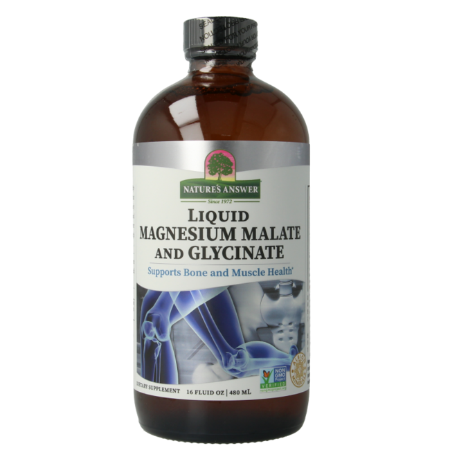 Natures Answer Malato y bisglicinato de magnesio líquido 480 ml