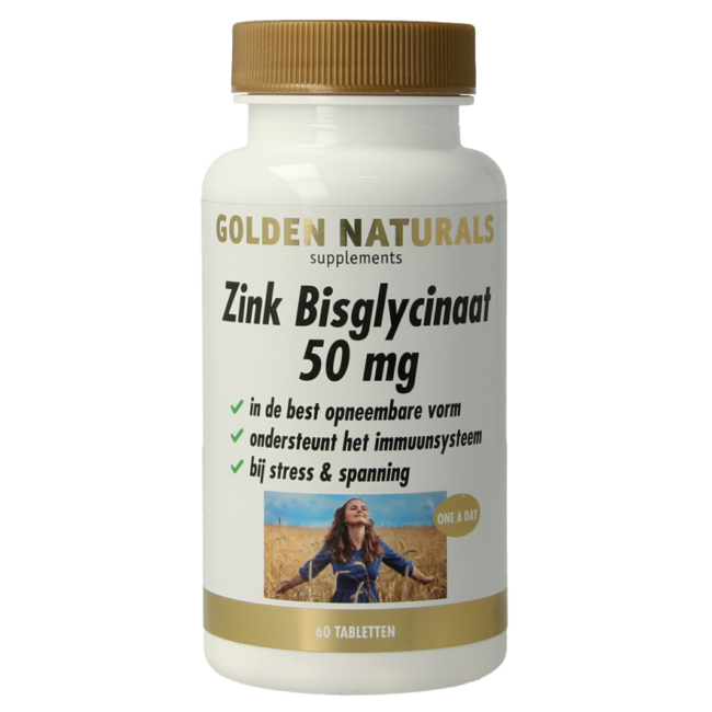 Golden Naturals Cynk Bisglicynian 50mg 60 Tabletek