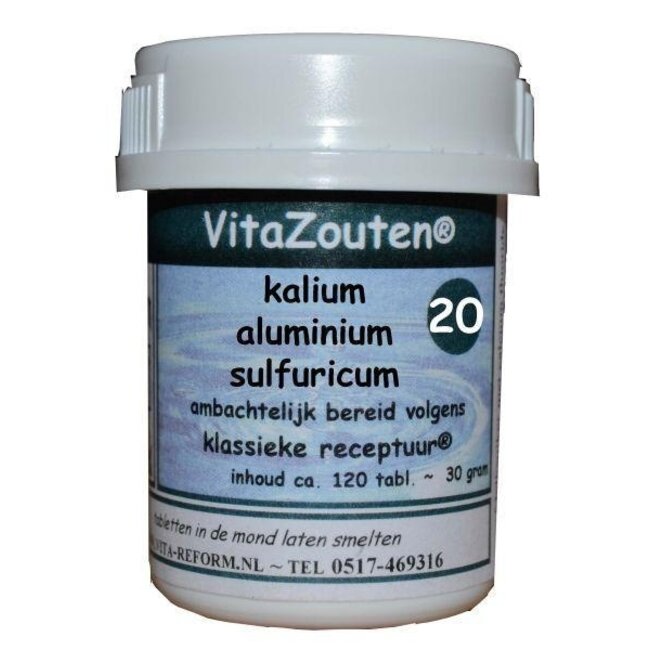 Sales minerales Kalium aluminium sulfuricum VitaZout n.º 20 120 comprimidos
