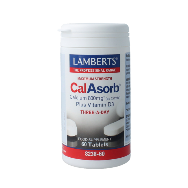 Lamberts Calasorb (citrate de calcium) & Vitamine D3 60 Comprimés