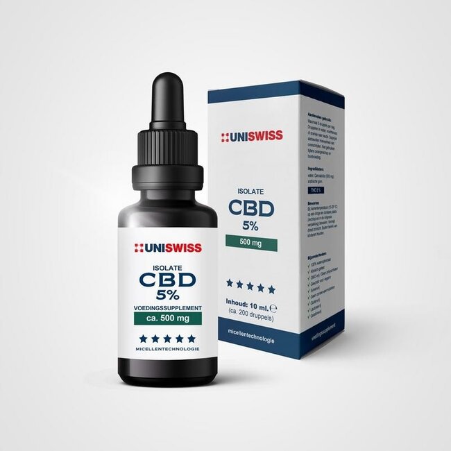 Uniswiss CBD isolat 5 % (hydrosoluble) 10 millilitres