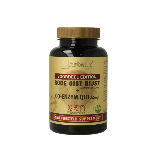Artelle Red Yeast Rice 100mg Q10 30mg 220 Vegetarian Capsules