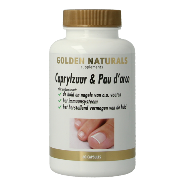 Golden Naturals Ácido Caprílico y Pau d'Arco 60 cápsulas vegetales