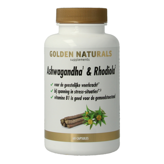 Golden Naturals Ashwagandha & Rhodiola 60 Vegetarische Kapseln