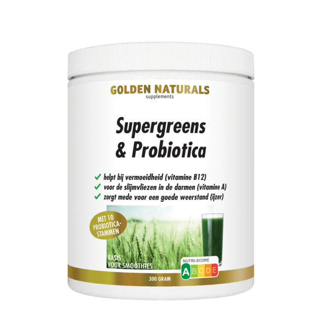 Golden Naturals Supergreens & probiotica 300 Gram
