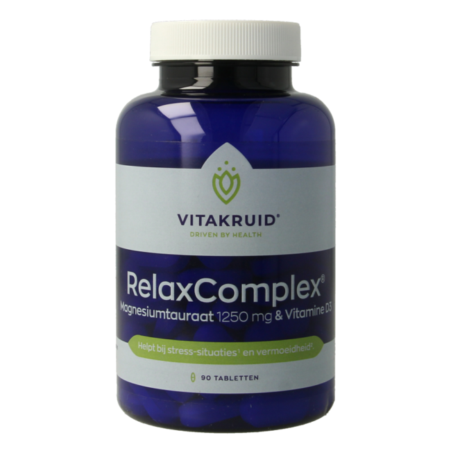RelaxComplex oa Magnesium Tauraat & Vitamine D3 90 Tabletten