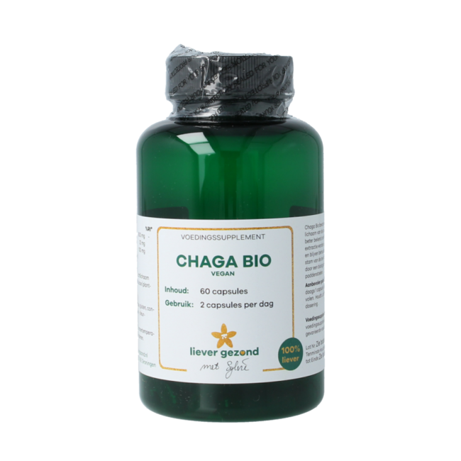 Liever Gezond Chaga 400mg Vegan Organic 60 Vegetarian Capsules
