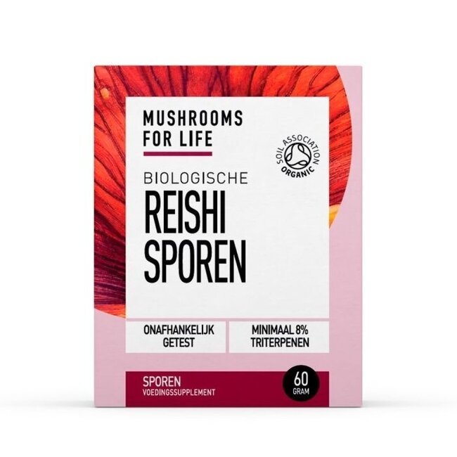 Mushrooms for Life Poudre de spores de Reishi bio 60 grammes