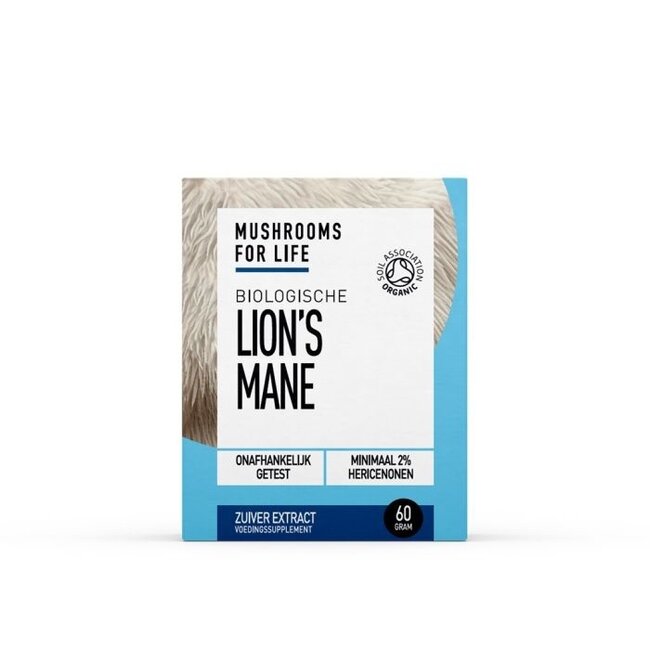 Mushrooms for Life Lion's mane poeder bio 60 Gram